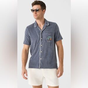 New Faherty Men’s Short Sleeve Summer  Cabana Towel Terry Shirt Size: XXL